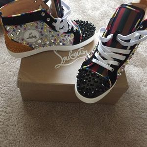 Christian Louboutin Louis Flat Patent/Calf Spikes